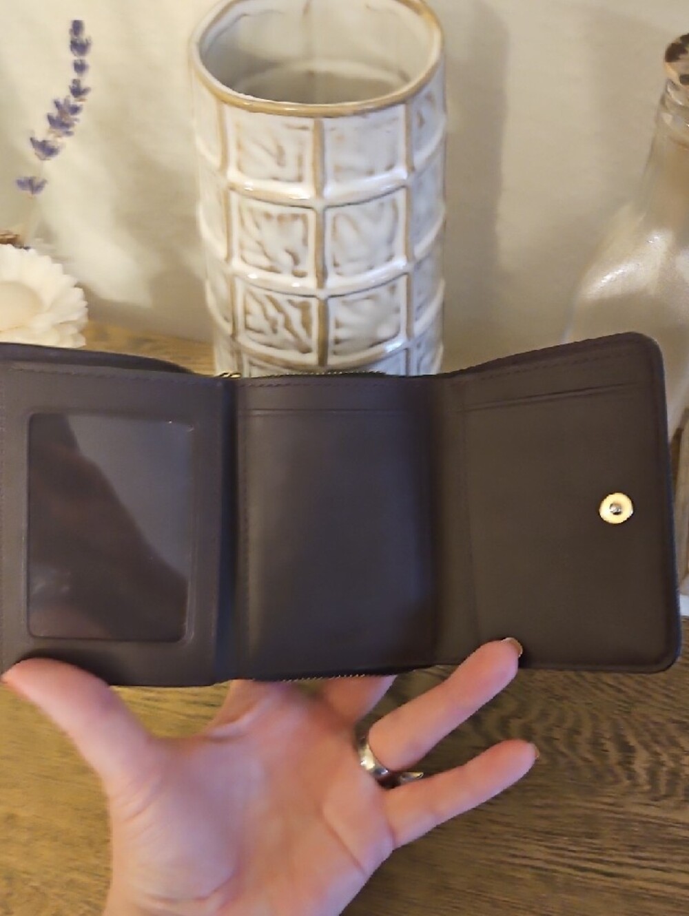 Coach Blue Denim Wallet with Gold Logo Accent - Picture 3 of 7